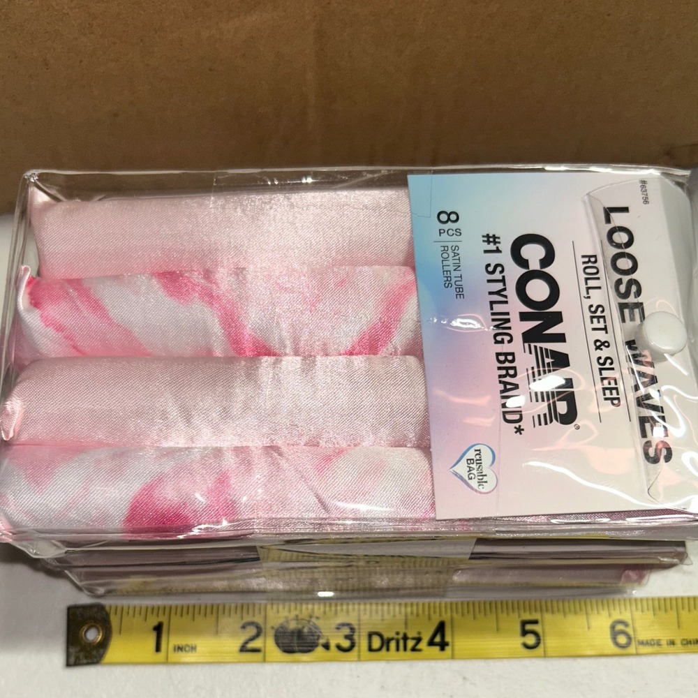 Conair Heatless 6" Hair Curlers Satin Loose Waves Sleep Rollers Lot of 2 NWT - Picture 3 of 3